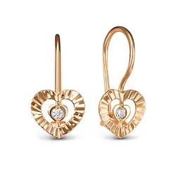 Детские серьги,  Золото 585, Фианит 1204747