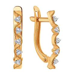 Серьги, Золото 585, Фианит Т14202Г217