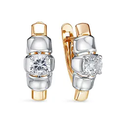 Серьги, Золото 585, Фианит 1200580 Серьги, Золото 585, Фианит 1200580