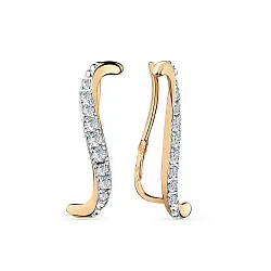 Серьги, Золото 585, Фианит 002-0679-0001-011