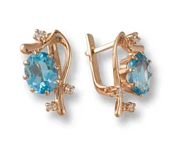 Серьги, Золото 585, Топаз 1202432B74