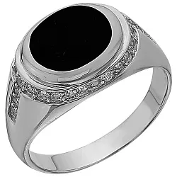 Кольцо мужское (печатка). Серебро 925, Эмаль SB3R 43