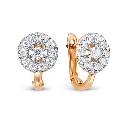 Детские серьги,  Золото 585, Фианит 1204974 Детские серьги,  Золото 585, Фианит 1204974