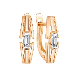 Серьги, Золото 585, Фианит 04-52-0581-01 Серьги, Золото 585, Фианит 04-52-0581-01