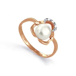 Кольцо Золото 585, Жемчуг Т148011509t