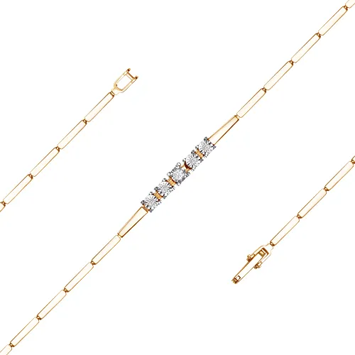 Браслет фантазийный Золото 585 
 Бр113-5690-17 Браслет фантазийный Золото 585 
 Бр113-5690-17