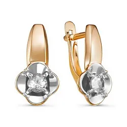 Серьги, Золото 585, Фианит 127176 Серьги, Золото 585, Фианит 127176