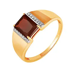 Кольцо Золото 585, Гранат 1110008 1 8 1 Кольцо Золото 585, Гранат 1110008 1 8 1