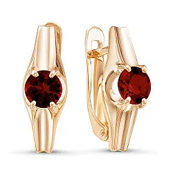 Серьги, Золото 585, Гранат 324135 Серьги, Золото 585, Гранат 324135