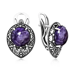 Серьги, Серебро 925, Чароит 2310461868