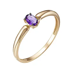Кольцо Золото 585, Аметист К124-6080Ам Кольцо Золото 585, Аметист К124-6080Ам