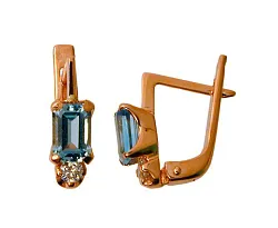 Серьги, Золото 585, Топаз 1202095670 Серьги, Золото 585, Топаз 1202095670