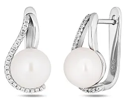 Серьги, Серебро 925, Жемчуг 657365