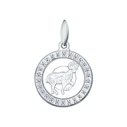 Подвеска знак зодиака Овен 21.03-19.04, Серебро 925, Фианит 94031383 Подвеска знак зодиака Овен 21.03-19.04, Серебро 925, Фианит 94031383