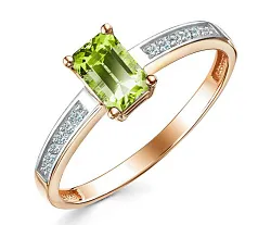 Кольцо Золото 585, Хризолит 1649108 1 12 1