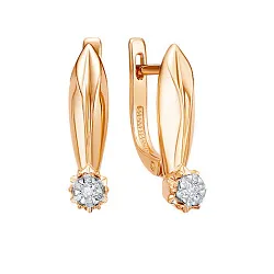 Серьги, Золото 585, Бриллиант С112-6318 Серьги, Золото 585, Бриллиант С112-6318