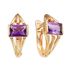 Серьги, Золото 585, Аметист С120-5973Ам Серьги, Золото 585, Аметист С120-5973Ам