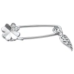 Брошь Серебро 925, Фианит LLHP 42  Брошь Серебро 925, Фианит LLHP 42