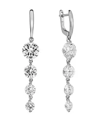 Серьги, Серебро 925, Фианит LLE 7654RK