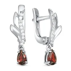 Серьги, Серебро 925, Гранат 12-02-0155-02
