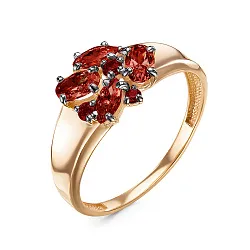 Кольцо Золото 585, Гранат 315075
