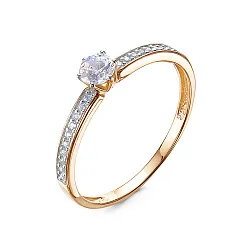 Кольцо Золото 585, Фианит 1101522 Кольцо Золото 585, Фианит 1101522