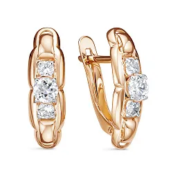 Серьги, Золото 585, Фианит 1203842 Серьги, Золото 585, Фианит 1203842
