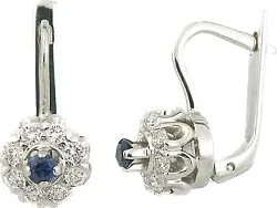 Серьги, Золото 585, Сапфир 1302321312 Серьги, Золото 585, Сапфир 1302321312