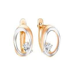 Серьги, Золото 585, Фианит 04-52-0175-00 Серьги, Золото 585, Фианит 04-52-0175-00