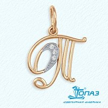 Подвеска буква Т,  Золото 585, Т142031729-Т