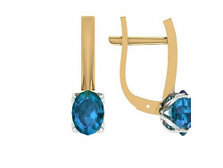 Серьги, Золото 585, Топаз С124-7027ТЛ