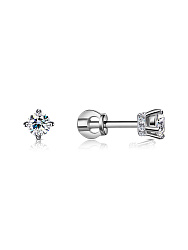 Серьги пусеты-гвоздики, Золото 585, Фианит С230-897