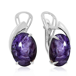 Серьги, Серебро 925, Чароит 2340461827