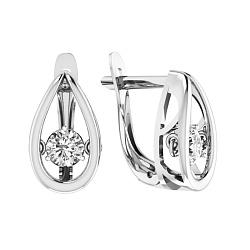 Серьги, Золото 585, Фианит 28-218386