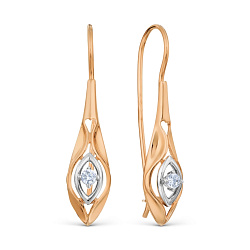 Серьги, Золото 585, Фианит Т14202Б916