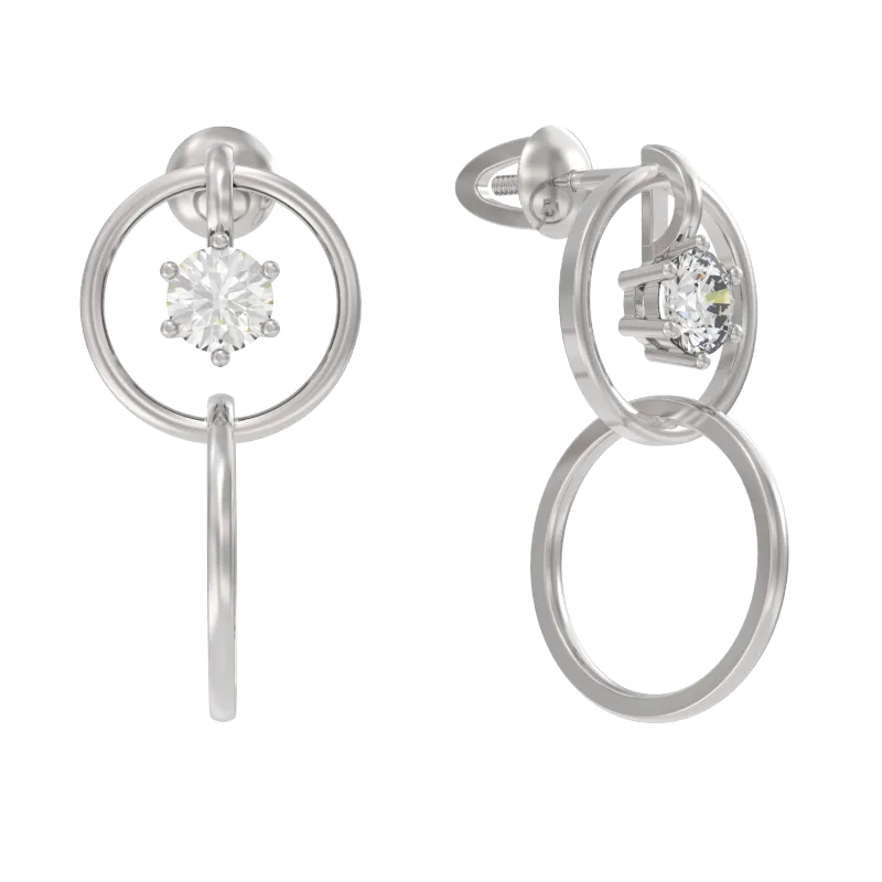 Серьги пусеты-гвоздики, Серебро 925, 1047102-01210