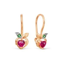 Детские серьги,  Золото 585, Фианит Т142028332