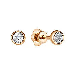 Серьги пусеты-гвоздики, Золото 585, Бриллиант С113-7008 Серьги пусеты-гвоздики, Золото 585, Бриллиант С113-7008