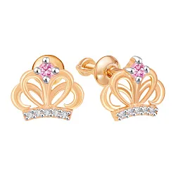 Серьги пусеты-гвоздики, Золото 585, Фианит 02-8578 Серьги пусеты-гвоздики, Золото 585, Фианит 02-8578