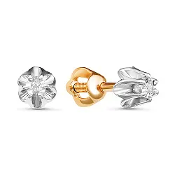 Серьги пусеты-гвоздики, Золото 585, Фианит 2339407 1 1 1 Серьги пусеты-гвоздики, Золото 585, Фианит 2339407 1 1 1