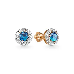 Серьги пусеты-гвоздики, Золото 585, Топаз 2673308 2 6 1 Серьги пусеты-гвоздики, Золото 585, Топаз 2673308 2 6 1